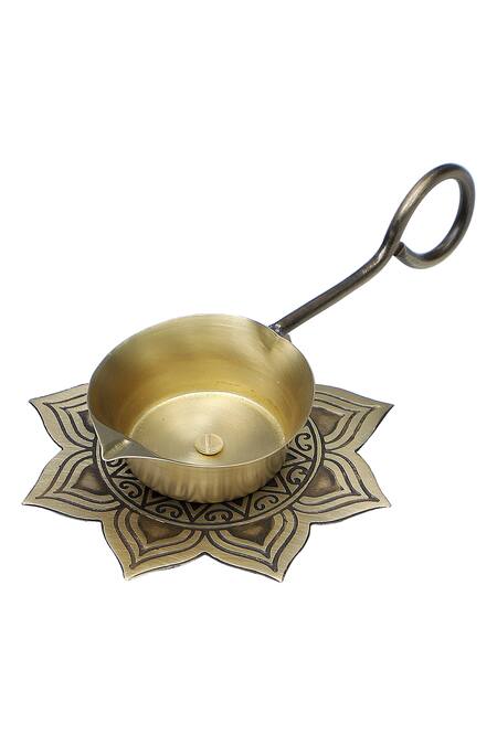 Nakshikathaa - Homeware_Gold Brass Hand Etched Divinity Gift Hamper - 4 Pcs _Online_at_Aza_Fashions