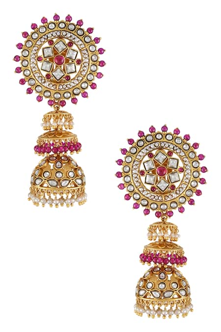 Tribe Amrapali Glass Embellished Jhumkas 