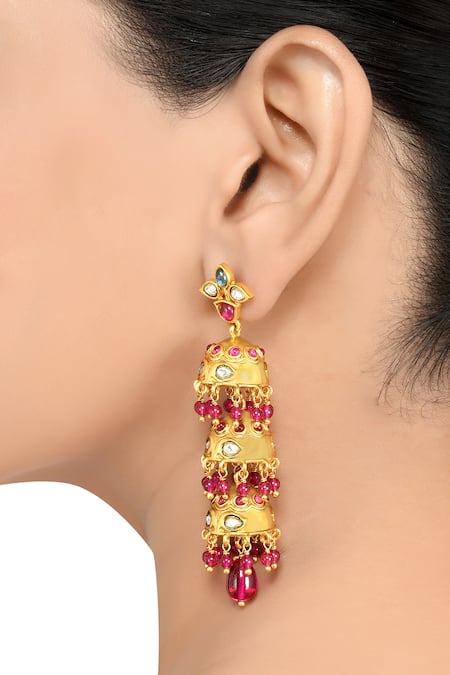 Gold Plated Hanging Earrings - Platear
