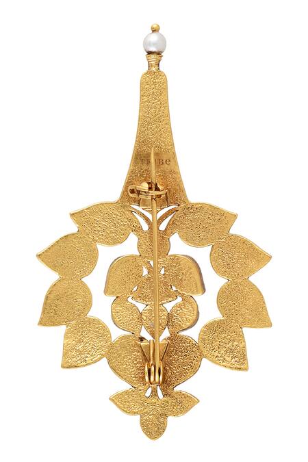 Tribe Amrapali Gulrang Stone Studded Mughal Brooch 