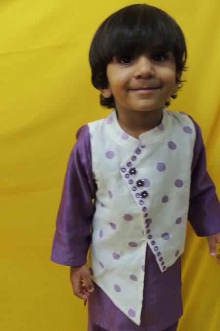 Buy Pankhuri By Priyanka Off White Chanderi, Cotton Mirrors, Polka Dot Hand Block Print Kurta Set Online at Aza Fashions Buy_Pankhuri By Priyanka_Off White Chanderi, Cotton Mirrors, Polka Dot Hand Block Print Kurta Set _Online_at_Aza_Fashions