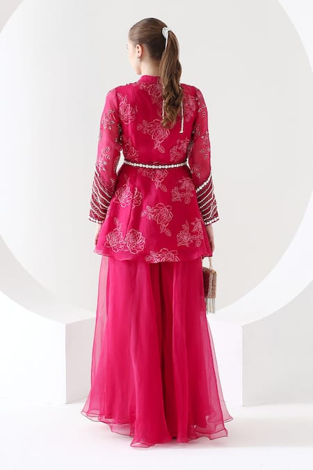 Mehak Talreja Couturre Embellished Peplum Top Palazzo Set 