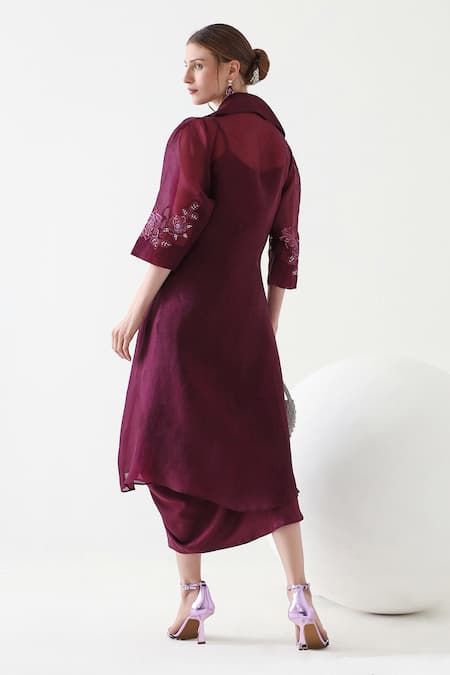 Mehak Talreja Couturre Draped Embroidered Dress With Cape 