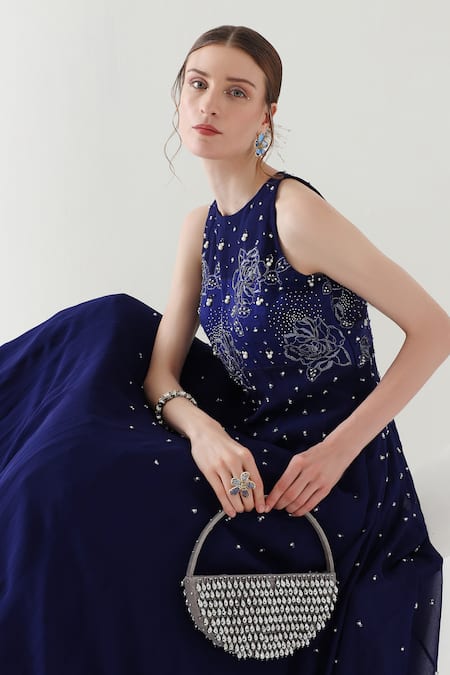 Buy Mehak Talreja Couturre Blue Georgette Nawab Embroidered Anarkali Online at Aza Fashions Buy_Mehak Talreja Couturre_Blue Georgette Nawab Embroidered Anarkali _Online_at_Aza_Fashions