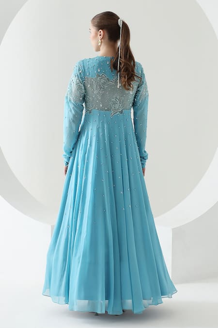 Mehak Talreja Couturre Nawabi Embroidered Floor Length Anarkali 