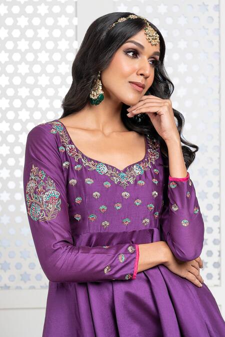 Buy The Aarya Purple Chanderi, Viscose Sequins, Embroidery, Bodice Peplum Top Gharara Set Online at Aza Fashions Buy_The Aarya_Purple Chanderi, Viscose Sequins, Embroidery, Bodice Peplum Top Gharara Set _Online_at_Aza_Fashions