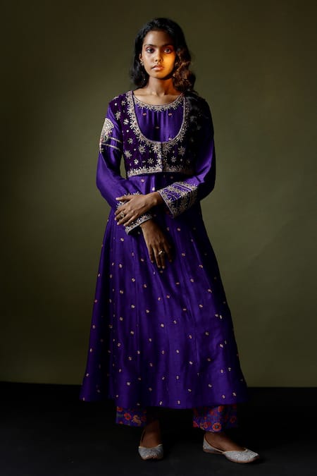 Pooja Singhal Embroidered Anarkali Pant Set 