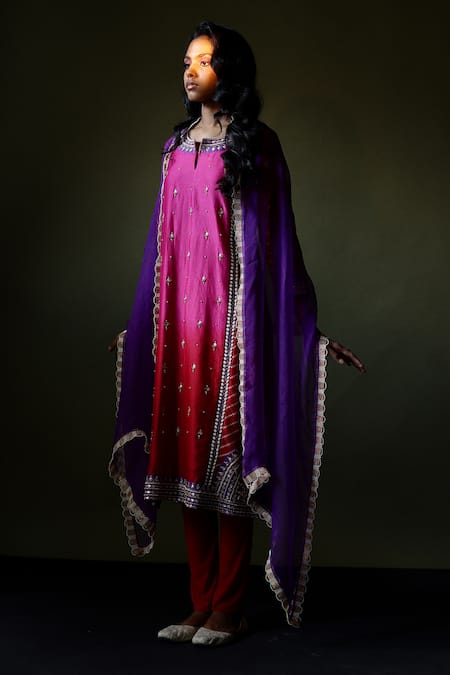 Pooja Singhal Gota Patti & Pearls Embellished Kurta Set 