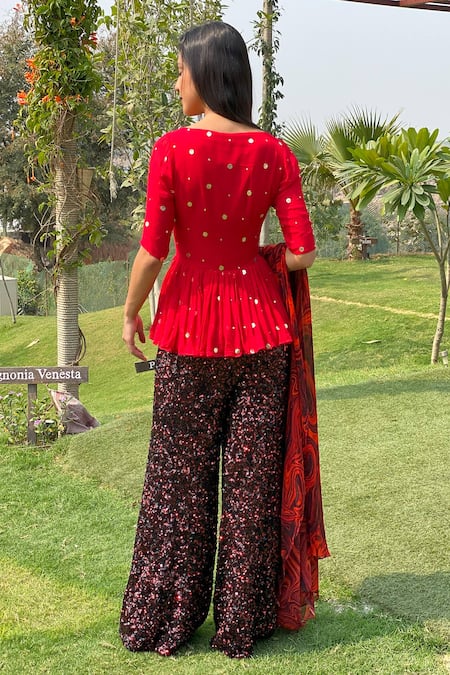 Swatee Singh Sequins Embroidered Sharara Set 