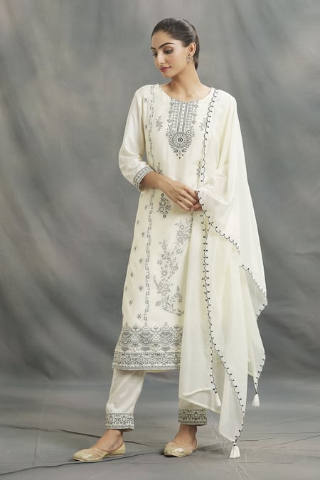 Ladies White Salwar Suits With Dupatta Semi Stitched. at Rs 450 | Semi  Stitched Suits in Surat | ID: 25872105788
