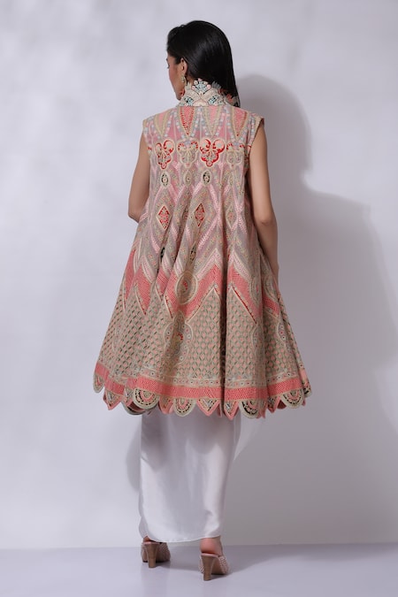 Sonali Gupta Aari Embroidered Jacket Skirt Set 