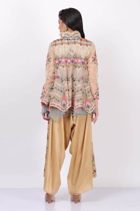 Sonali Gupta Embroidered High Collared Jacket Pant Set 
