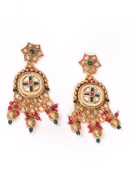 Buy_BelsI'S_Multi Color Beads, Diamonds Embellished Choker Necklace Set