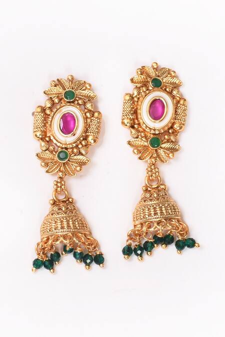 Shop_BelsI'S_Pink Diamonds, Pearls Kundan Polki Embellished Choker Necklace Set_Online_at_Aza_Fashions