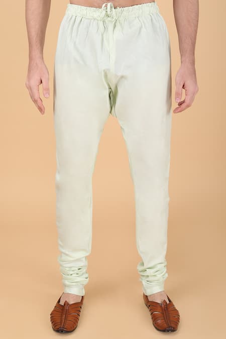 Manish Nagdeo_Green Silk, Cotton Embroidery Floral Printed Bundi And Kurta Set _Online_at_Aza_Fashions