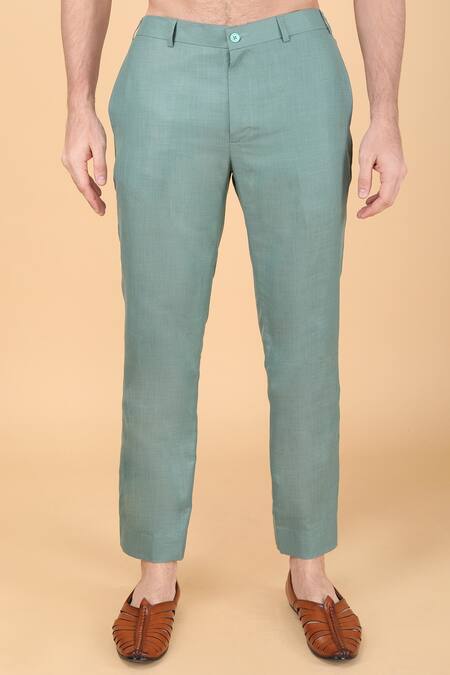 Manish Nagdeo_Green Silk Embroidery Geometric Print Bundi And Kurta Set _Online_at_Aza_Fashions