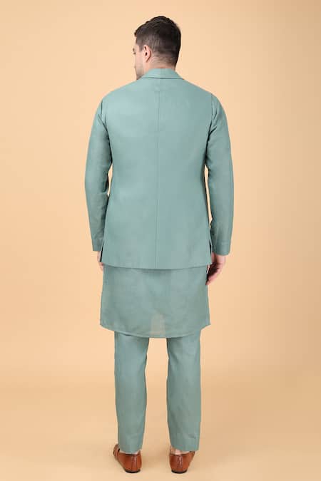 Manish Nagdeo Geometric Print Bundi & Kurta Set 