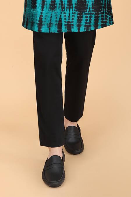 Manish Nagdeo_Black Silk Tie Dye Pattern Bandhgala With Pant _Online_at_Aza_Fashions