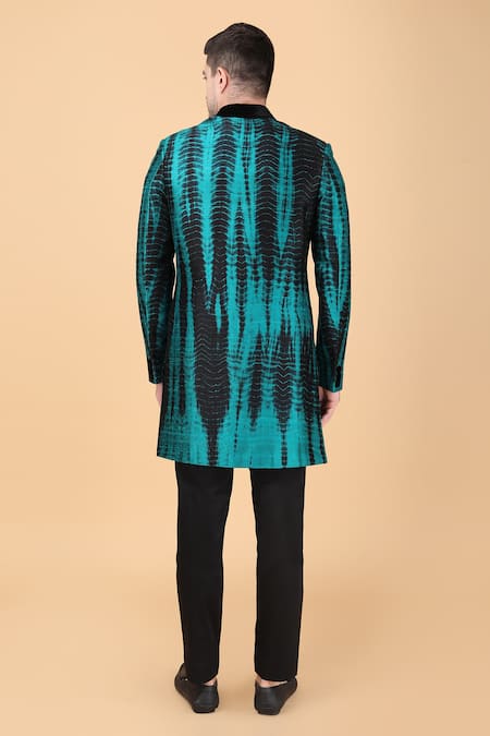 Manish Nagdeo Tie Dye Pattern Bandhgala With Pant 