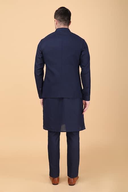 Manish Nagdeo Motif Hand Embroidered Bundi Kurta Set 