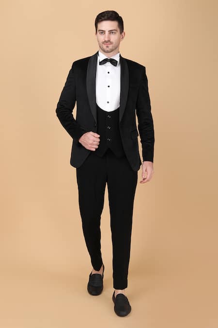 Manish Nagdeo Velvet Tuxedo & Trouser Set 