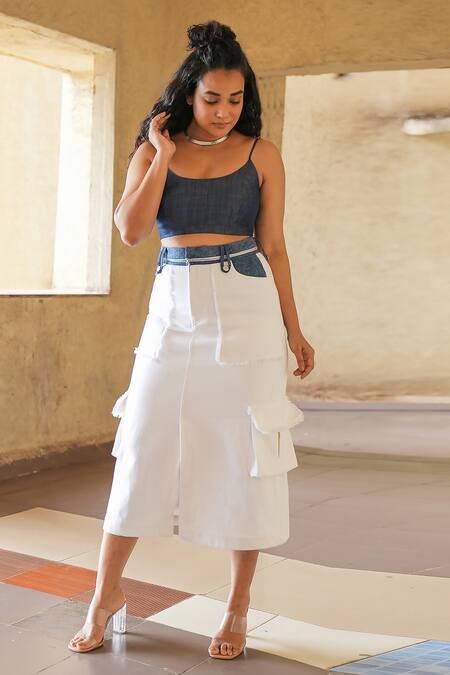 Orah Denim Cargo Mini Skirt • Shop American Threads Women's Trendy Online  Boutique – americanthreads