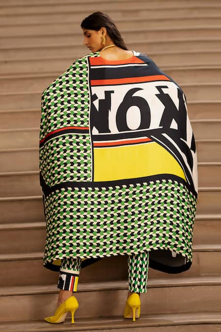 AK-OK Graphic Print Kaftan With Pant 