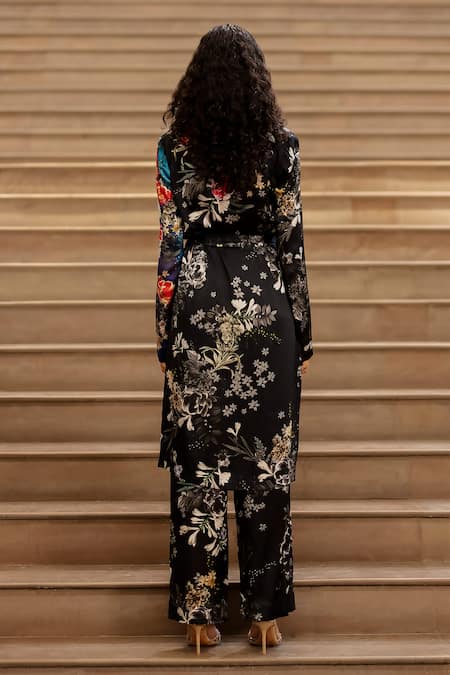 AK-OK Floral Print Robe & Pant Set 