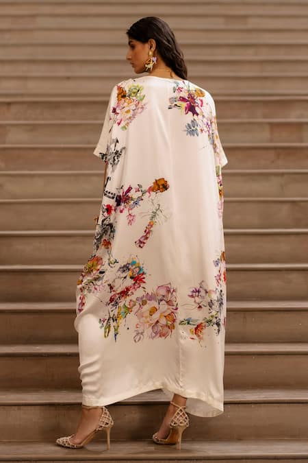 AK-OK Blossom Print Drawstring Kaftan 