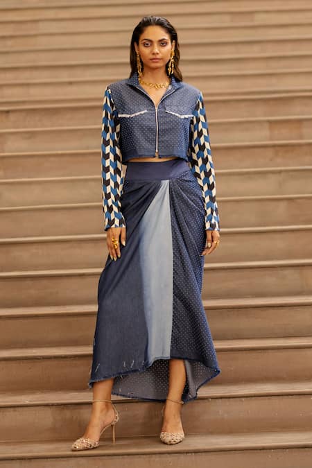 Mega Babe Denim Skirt Set - Royal | Fashion Nova, Matching Sets | Fashion  Nova