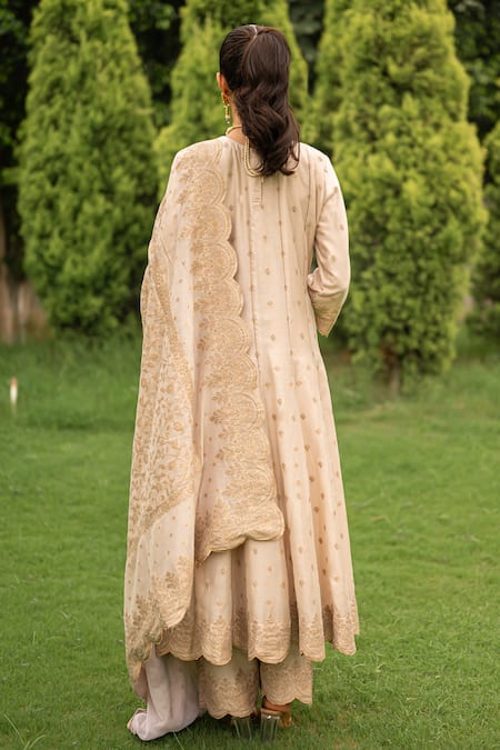 Safaa Azalea Floral Woven Pattern Anarkali Set 