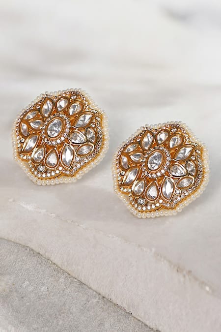 joules by radhika Pearls Embellished Earrings 