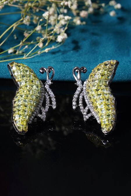 Butterfly Shape Diamond Stud Earrings | Jewelry by Johan - Jewelry by Johan