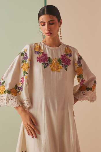 Buy Chandrima Ivory Chanderi, Cotton Cut Work, Beads Applique Embroidered Kurta And Pant Set Online at Aza Fashions Buy_Chandrima_Ivory Chanderi, Cotton Cut Work, Beads Applique Embroidered Kurta And Pant Set _Online_at_Aza_Fashions