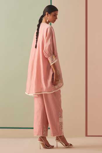 Chandrima Cutwork Applique Embroidered Kurta & Pant Set 