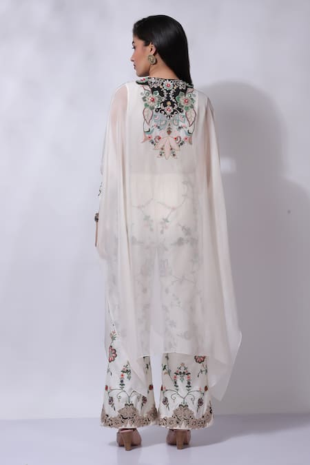 Sonali Gupta Hand Embroidered Asymmetric Kaftan Pant Set 