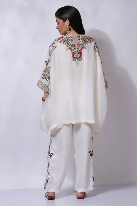 Sonali Gupta Floral Embroidered Pocho & Pant Set 