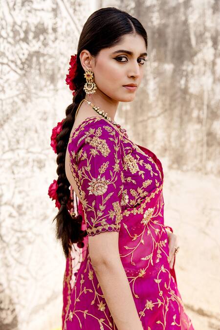 Shop Surbhi Shah Purple Pure Silk Hand Embroidered Marodi And Zardozi Work Broad Bridal Lehenga Set Online at Aza Fashions Shop_Surbhi Shah_Purple Pure Silk Hand Embroidered Marodi And Zardozi Work Broad Bridal Lehenga Set _Online_at_Aza_Fashions