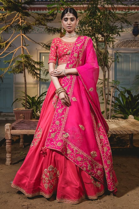 Surbhi Shah Silk Marodi Embroidered Bridal Lehenga Set 