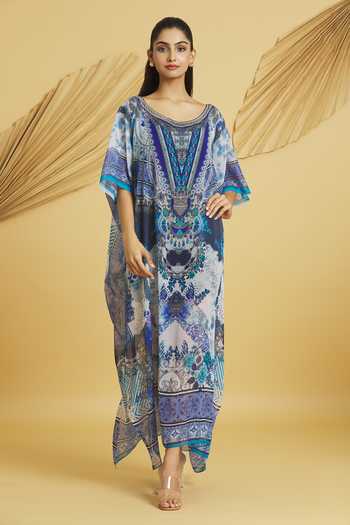 Enigma Abstract Print Multicolour Long Kaftan