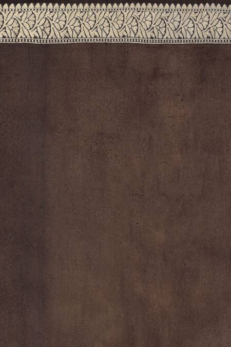 Naaritva India_Black Handloom Cotton, Silk Handwoven Banarasi Saree With Running Blouse _Online_at_Aza_Fashions