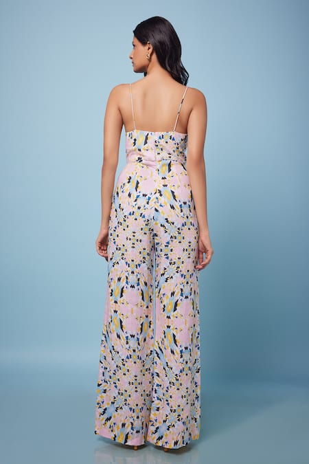 Senren By Eshana Raut Geometric Print Spaghetti Strap Jumpsuit 