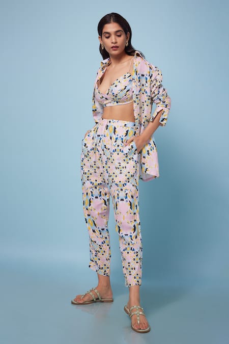 Senren By Eshana Raut Abstract Print Shirt & Pant Set 