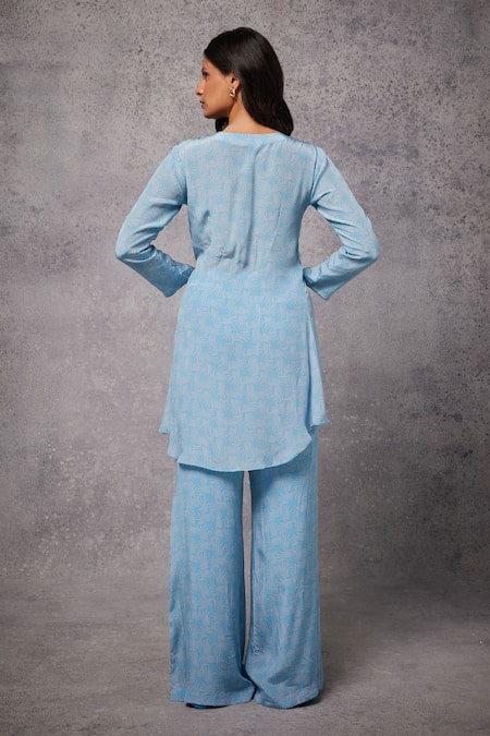 Senren By Eshana Raut Abstract Swirl Print Tunic & Pant Set 