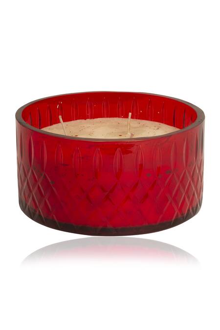 H2h_Red Glass, Wax Scarlet Scented Candle_Online_at_Aza_Fashions