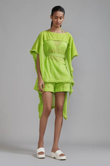 MATI Cotton Fringed Kaftan Top 