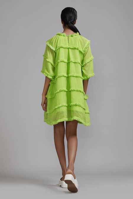 Mati Tiered Fringe Cotton Dress 