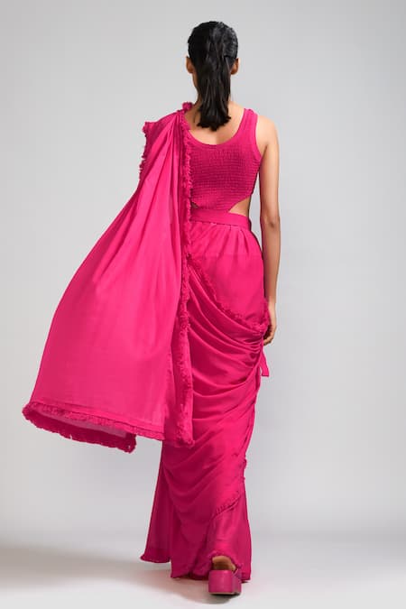 Mati Handspun Saree & Smocked Bodysuit Set 