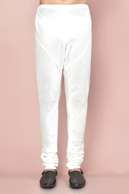 Buy_Arihant Rai Sinha_Blue Cotton, Silk Plain Kurta Set _Online_at_Aza_Fashions