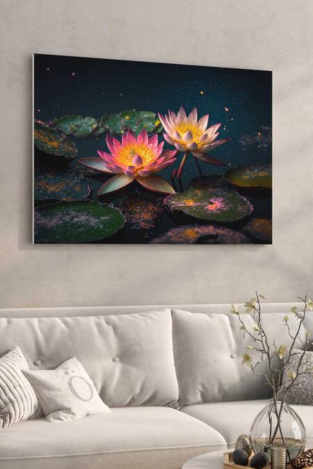 Krutik_Multi Color Archival Paper (230 Gsm) Lotus Dreams Painting_Online_at_Aza_Fashions
